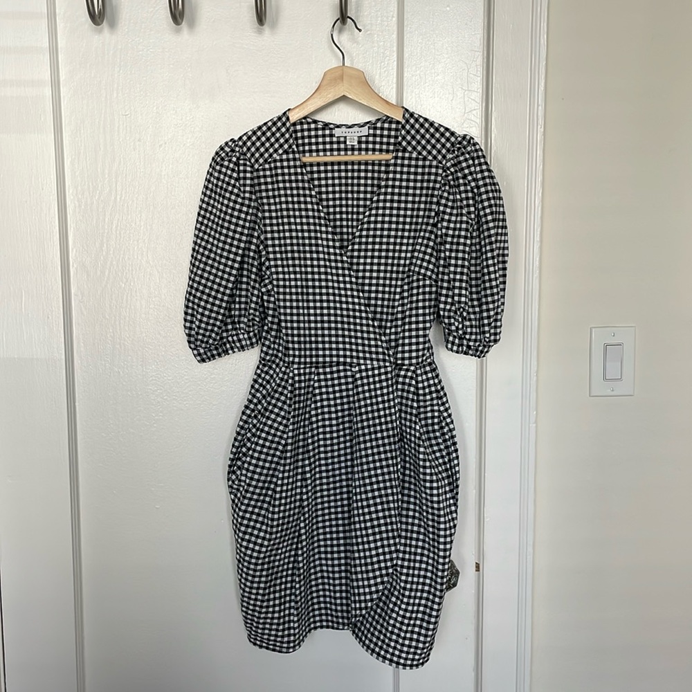 Topshop Gingham Wrap Dress